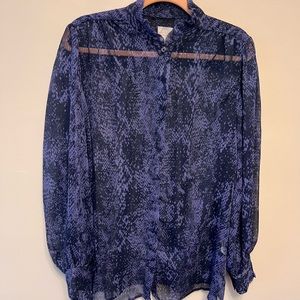 Chico’s Size 2 purple and black sheer blouse